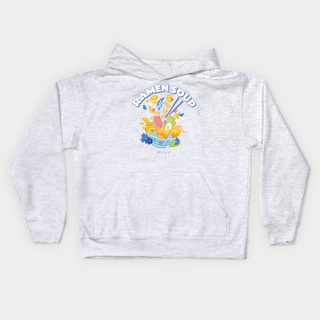 Japanese Ramen Soup Anime Aesthetic Kids Hoodie by uncommontee